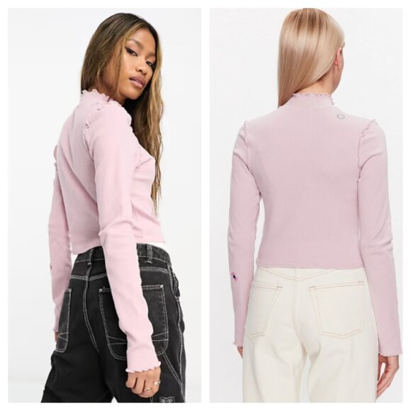 Oversized Long Sleeve Floral Detail Top In Lilac-purple - Picture 5 of 10